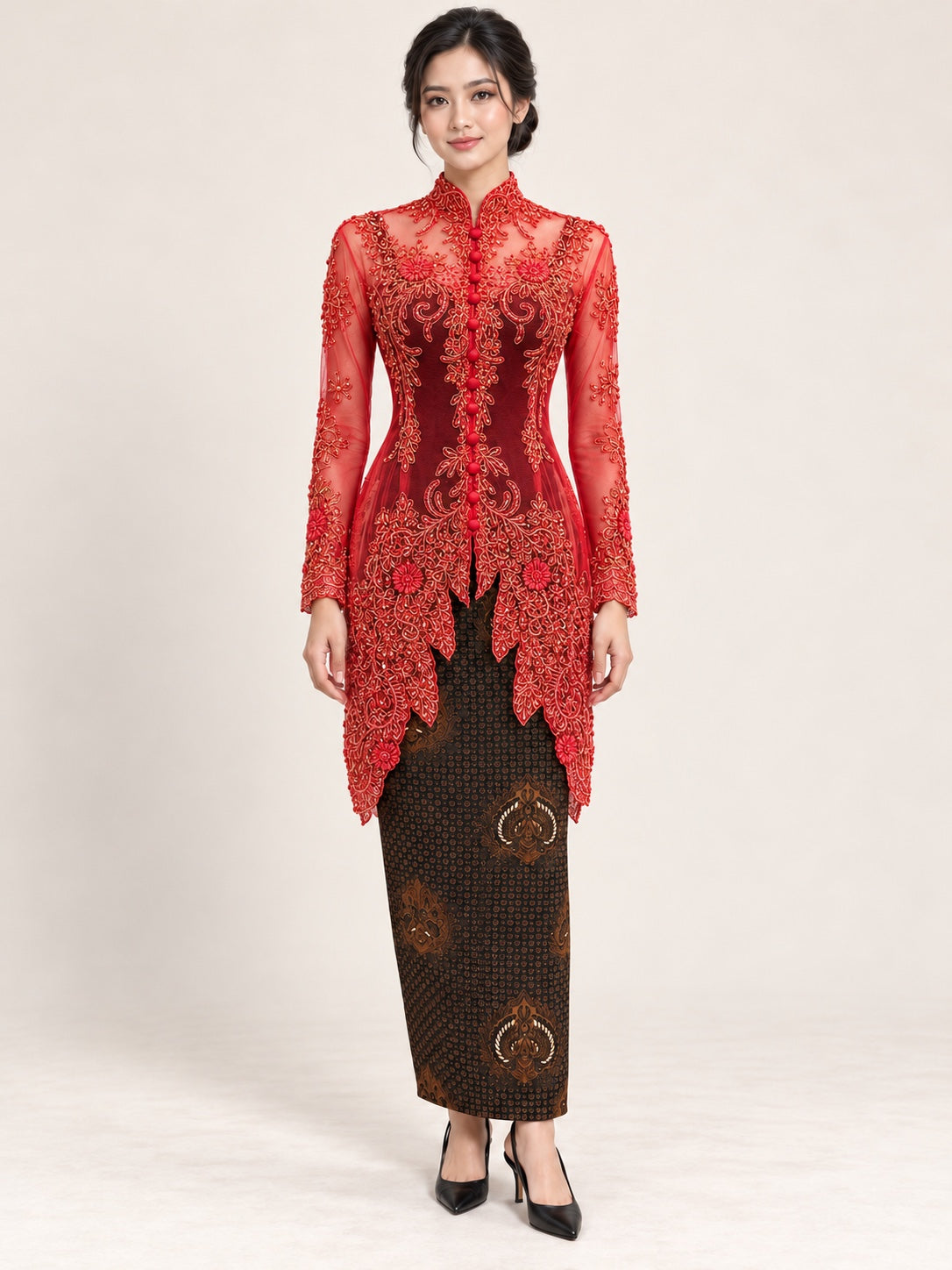 Kebaya Gayatri Wave warna Red