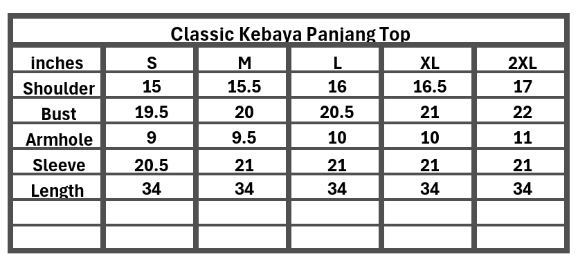 Classic Kebaya Panjang