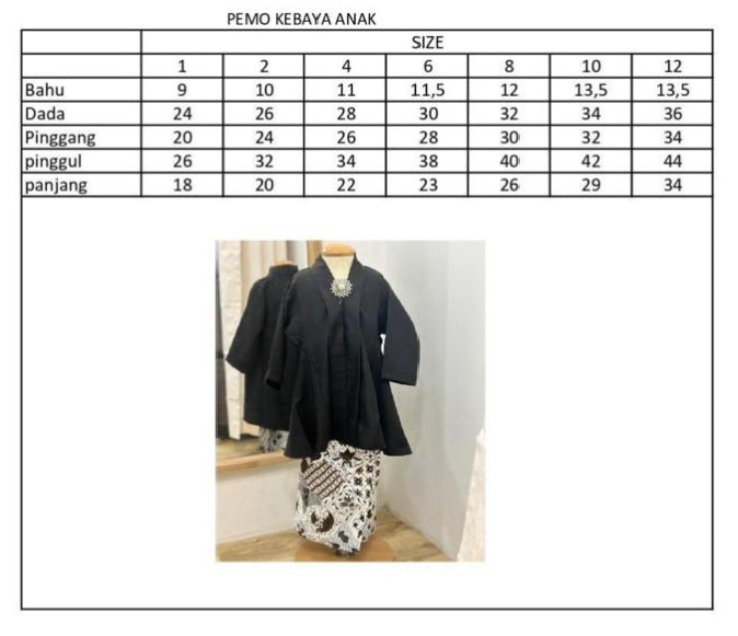 Kids Pemo Kebaya Plain